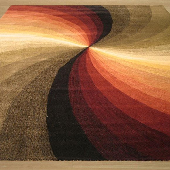 Prismatic Swirl Hand-Tufted Wool Rug - Picture 3 of 3